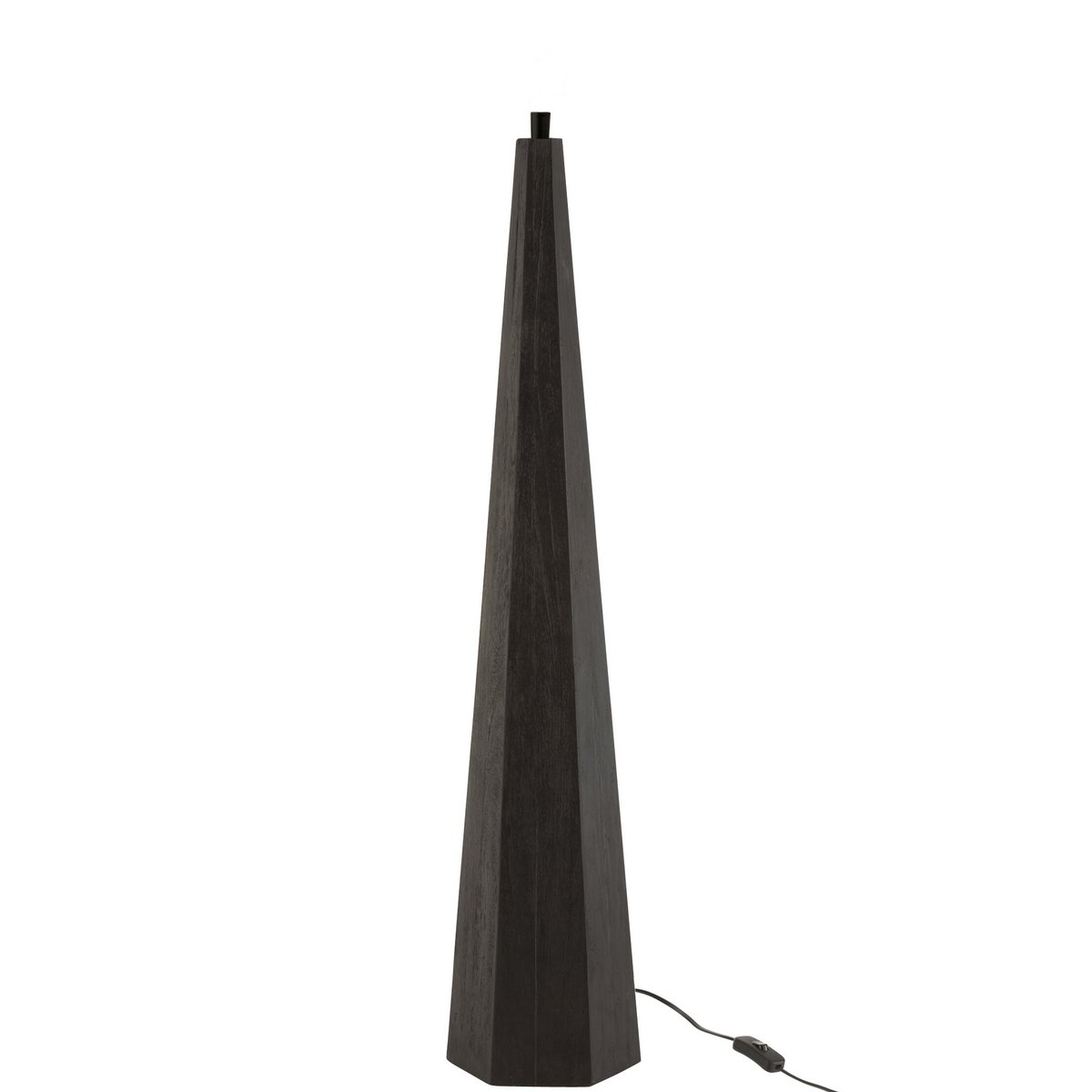 J-Line - achteckiger Lampenfuß aus Holz in Schwarz