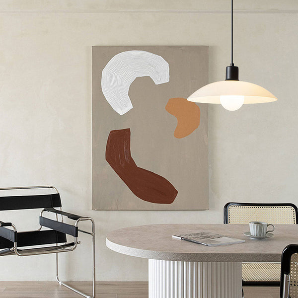 Minimalistische - Pendelleuchte aus weißem Glas