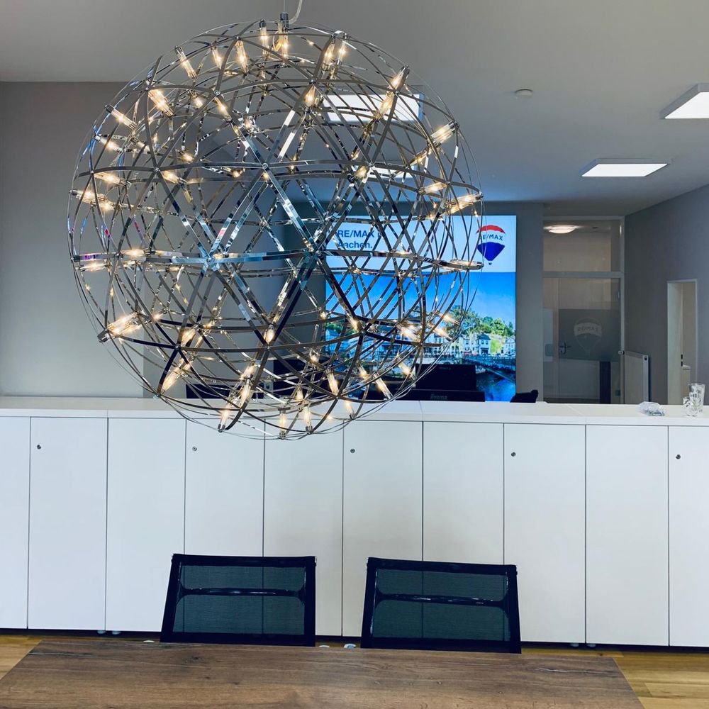 Orbita - LED-Metallkugel-Pendelleuchte Ø 70 cm Chrom