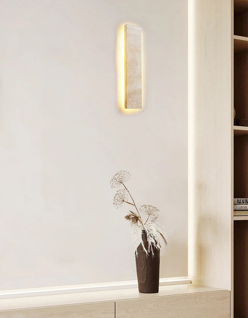 Acento - LED-Wandleuchte in Natursteinoptik
