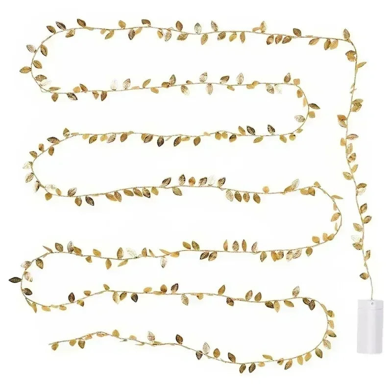 Twinkla - Goldene LED Blätter-Lichterkette batteriebetrieben