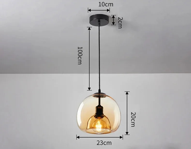 Solara - Pendelleuchte aus Glas, E27-Fassung,