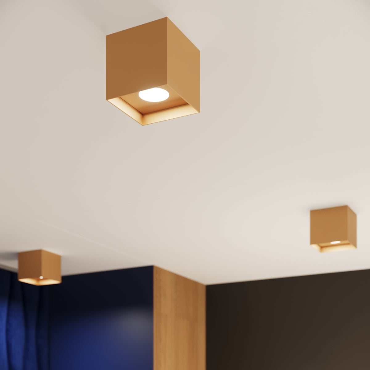 HATI - Deckenleuchte, 1-flammig, Goldfarbenes Aluminium, 10