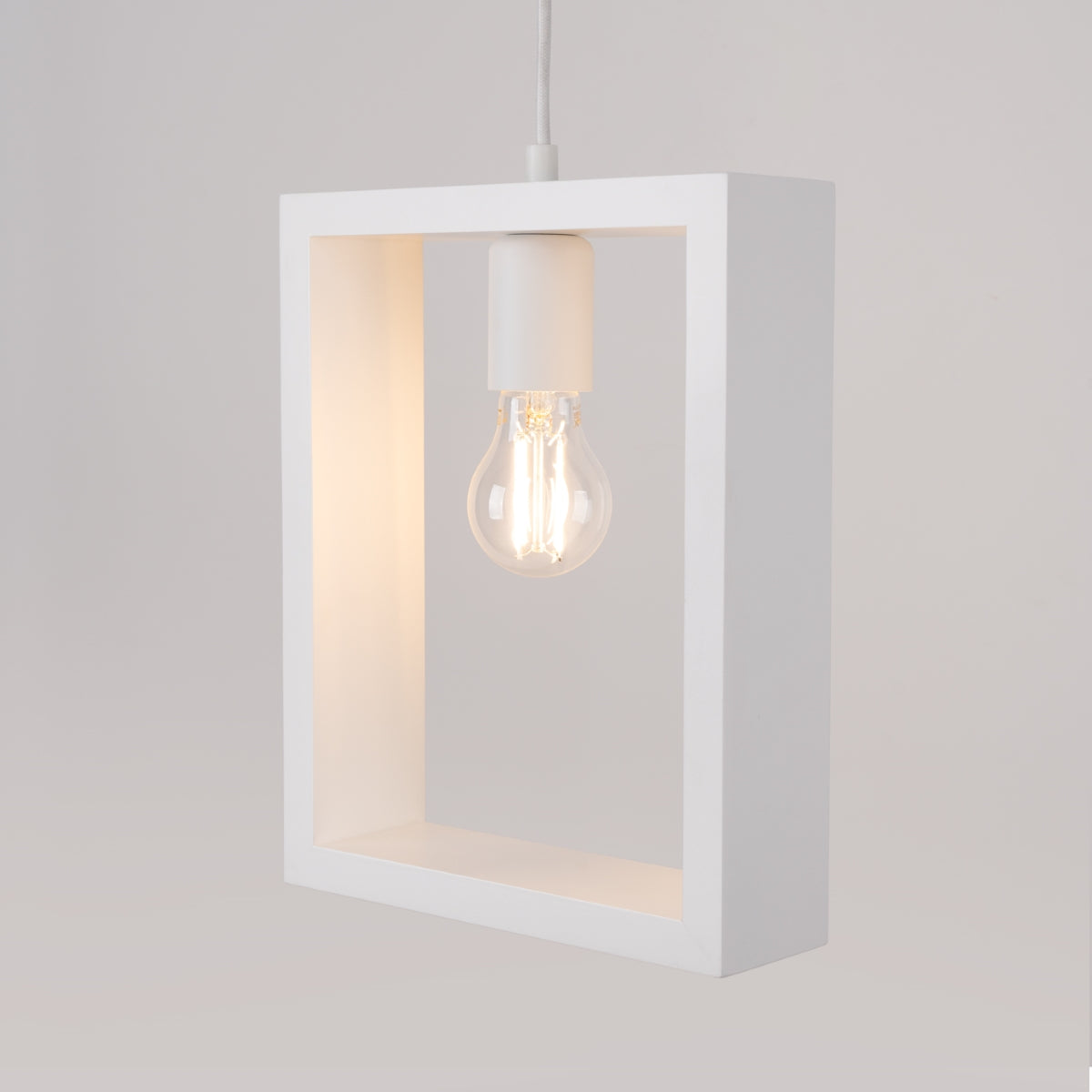 ARIES - Pendelleuchte Weiß Stahl/Holz 24x8x133 cm