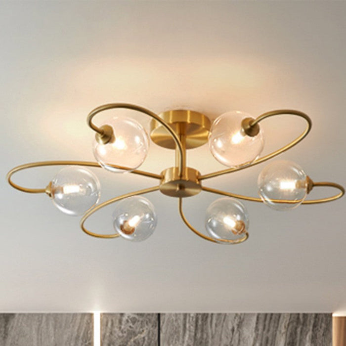 Celira - Moderne Deckenleuchte Glas & Gold