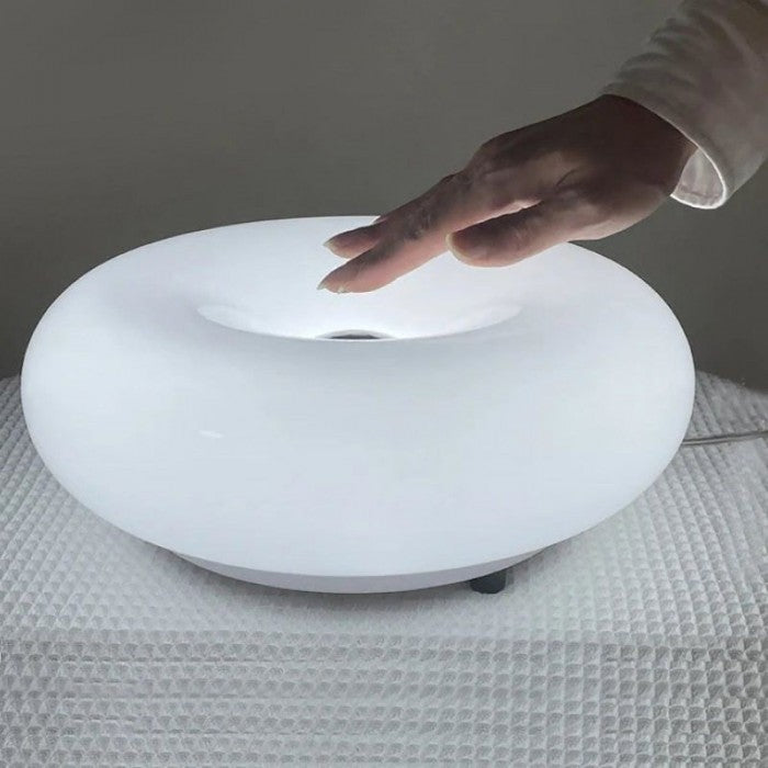 Luara - Bauhaus Donut Wand- und Tischleuchte aus Glas/Metall