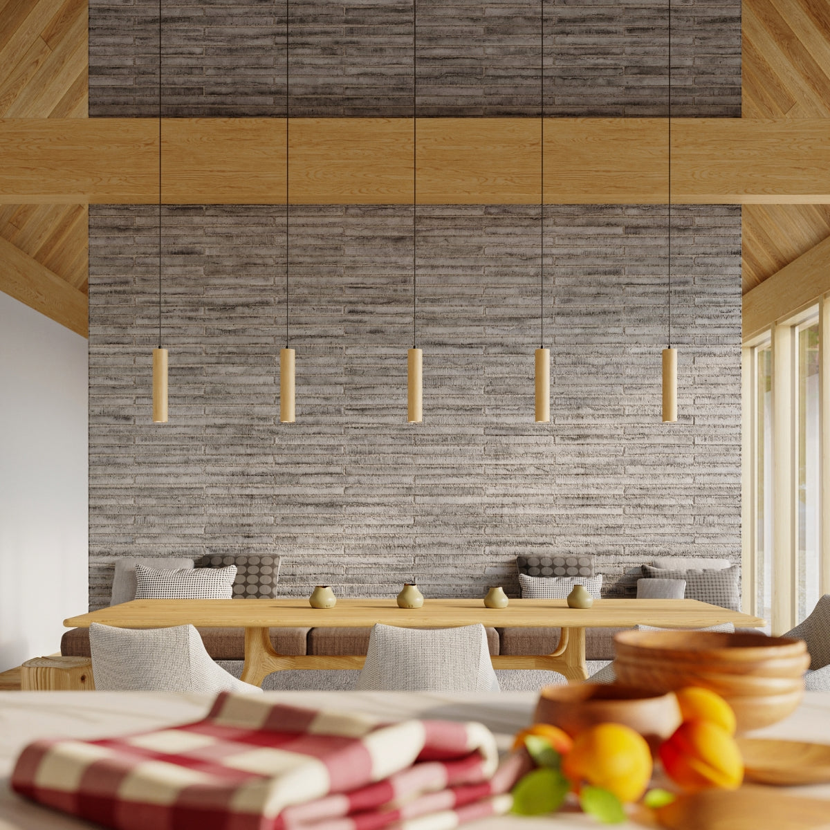 Nimbus - Pendelleuchte aus Holz, GU10, einflammig, Naturholz