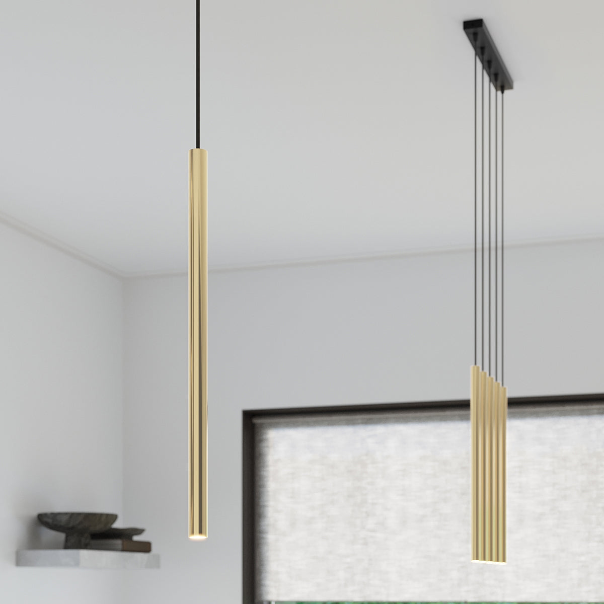 Lucero - Pendelleuchte 5-flammig poliertes Gold 45 cm