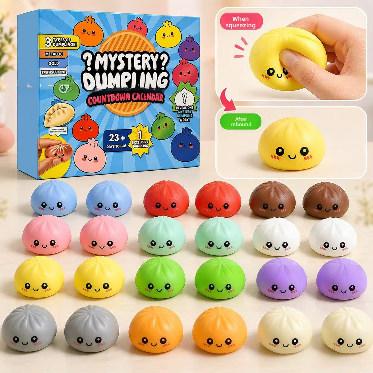 Squishora - Adventskalender mit 24 Squishy-Figuren