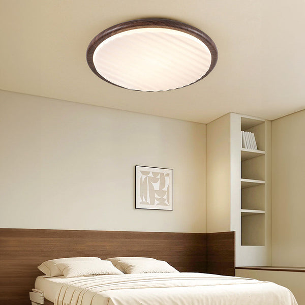 Lucero - Runde LED-Deckenleuchte in Holzoptik Wooden