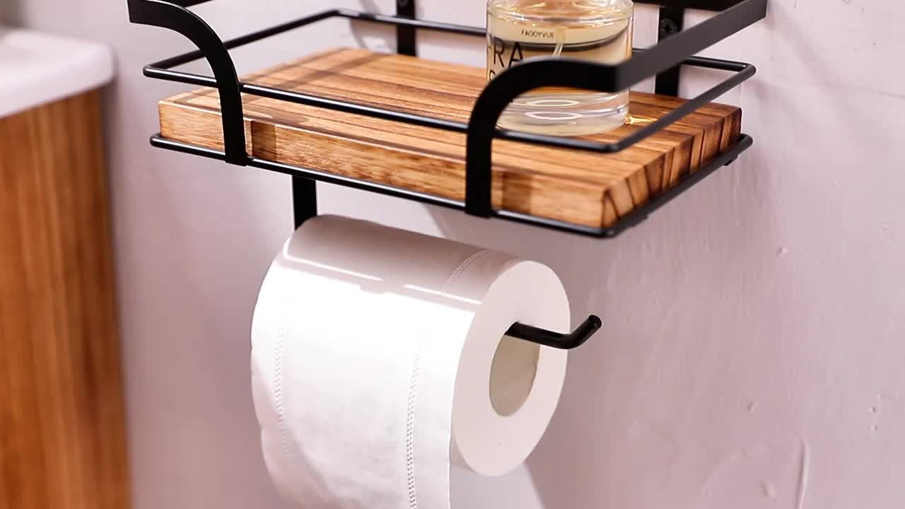 Wandregal - über WC-Spülkasten aus Schmiedeeisen 60x20x15 cm