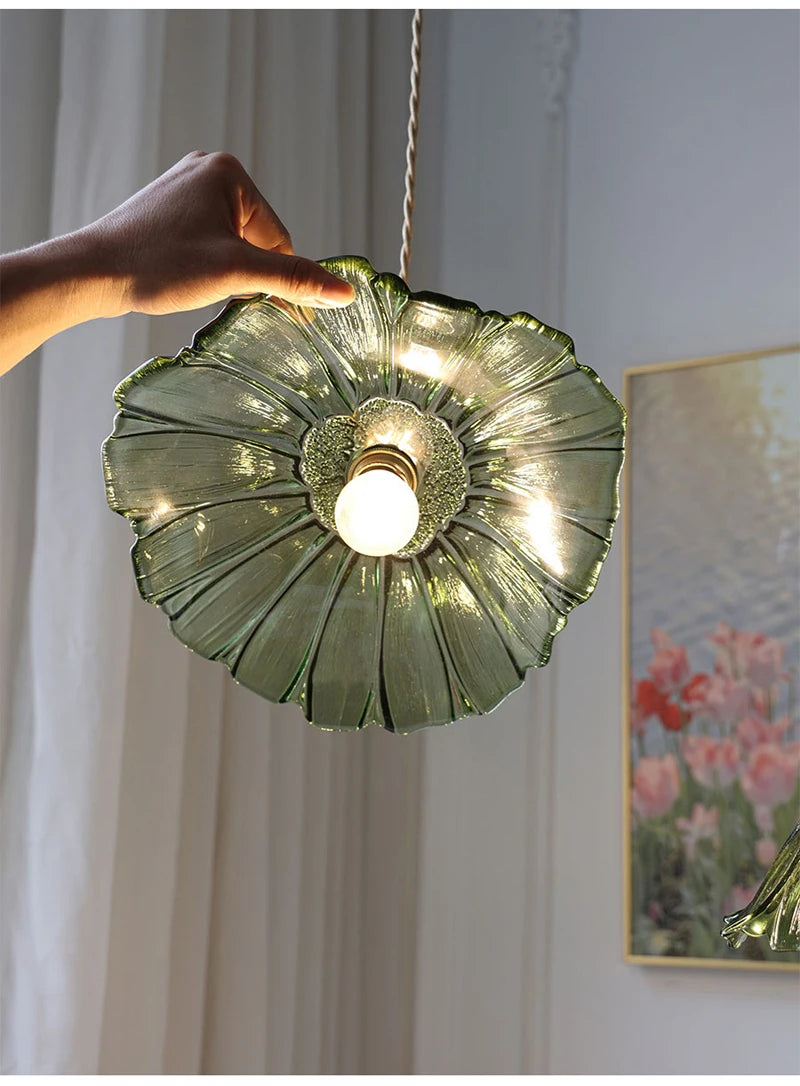 Celira - Art-Deco-Pendelleuchte aus Glas und Eisen