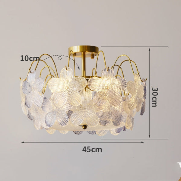 Aurela - Vintage-Kronleuchter aus Buntglas, Blütenform
