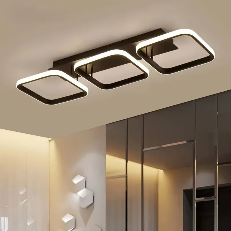 Lumio - LED-Deckenleuchte, rund/quadratisch, mattschwarz