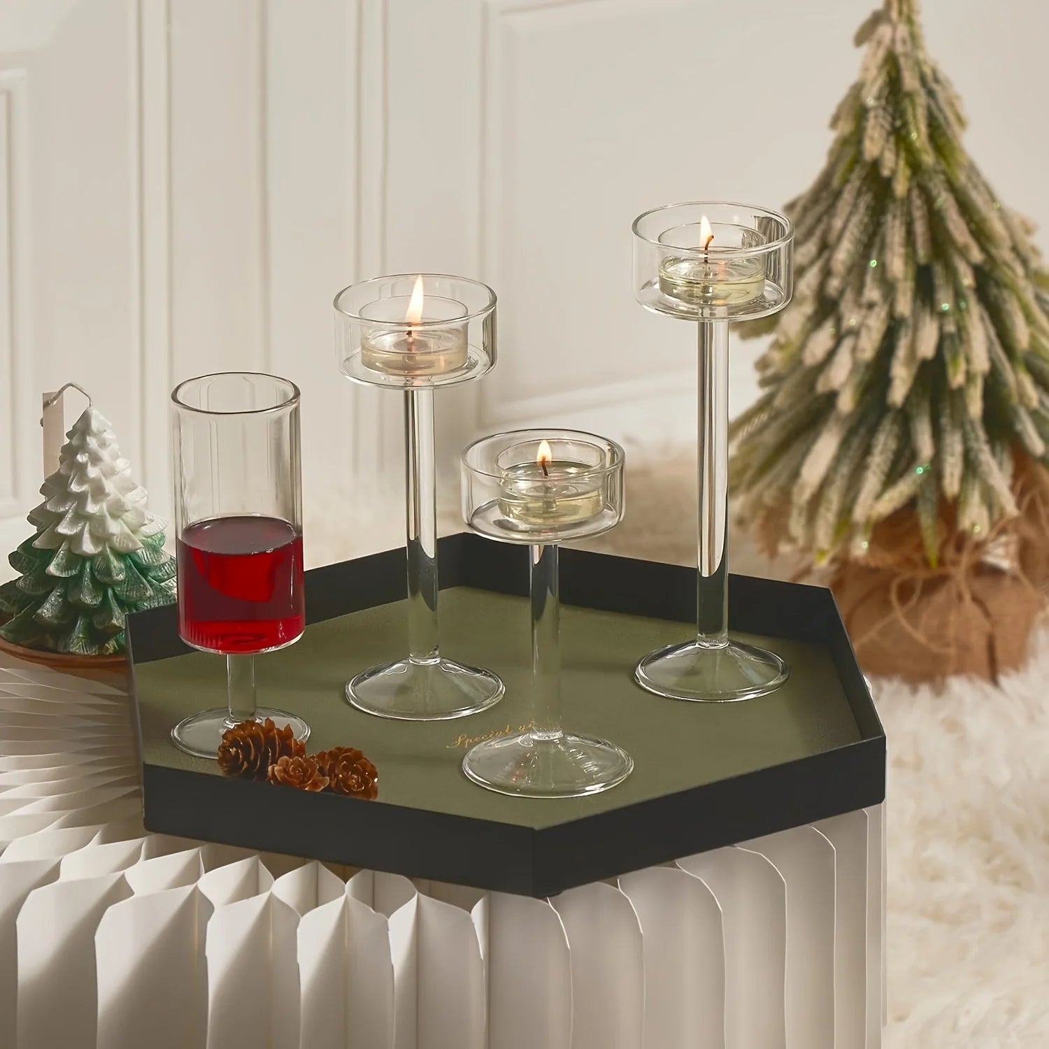 Stylo - Glaskerzenhalter-Set, 3-teilig