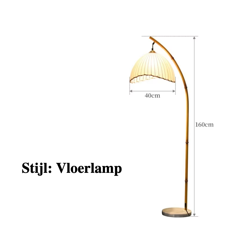 Taliara - Wabi-Sabi LED-Stehleuchte aus Bambus und Canvas