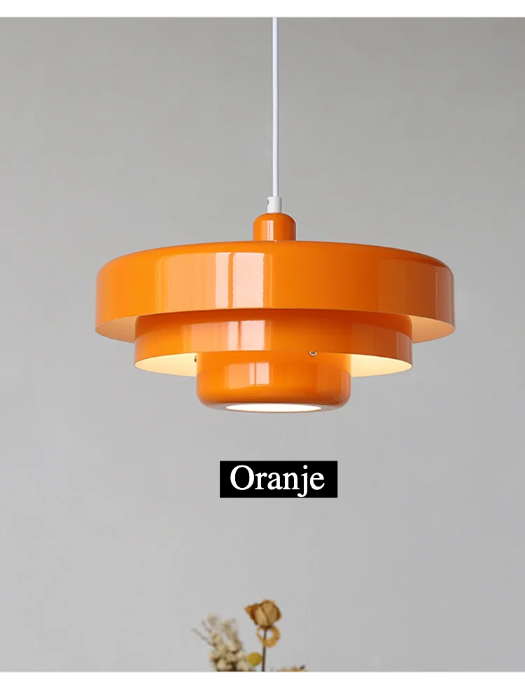 Stella - Retro-Hängeleuchte aus Metall, orange