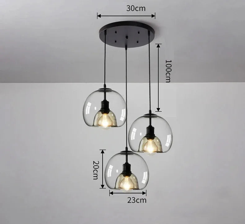 Solara - Pendelleuchte aus Glas, E27-Fassung,