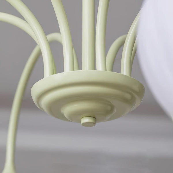 Tulpenförmiger - Matcha-Kronleuchter aus Glas und Metall