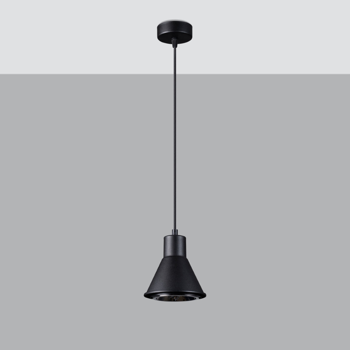 Polara - Schwarze Pendelleuchte ES111, 120 cm, aus Stahl
