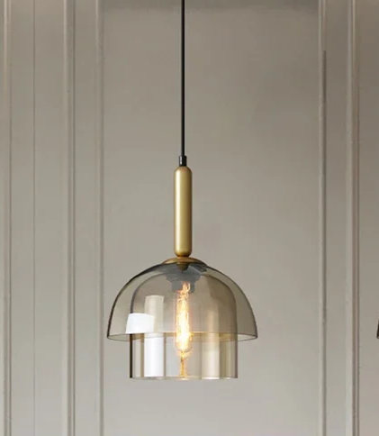 Lucero - Vintage-Pendelleuchte aus Glas in Champagner