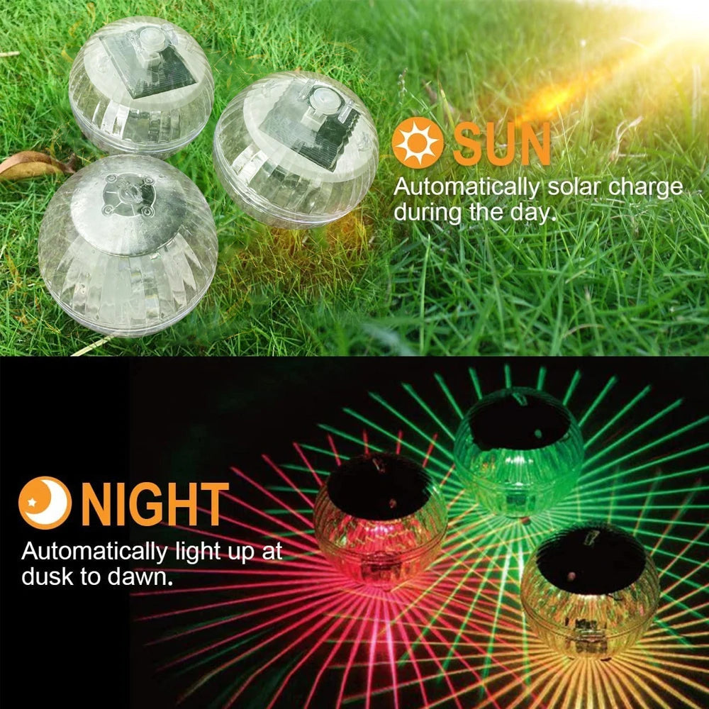 Schwimmende - Solar-RGB-Poolleuchte IP65