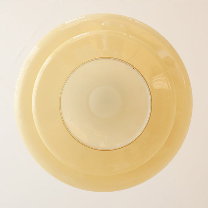Celira - Bauhaus Pendelleuchte Glas Cremegelb