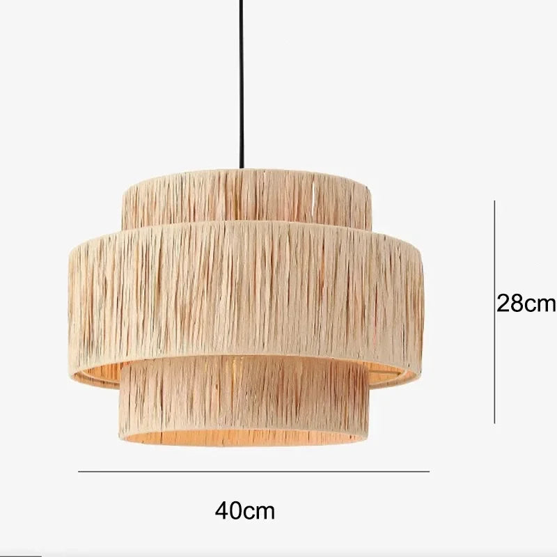 Stella - Rattan-Pendelleuchte E27 im japanischen