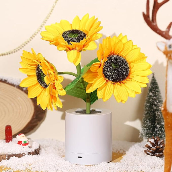 Sonnenblumenförmige - LED-Tischleuchte mit warmem Licht