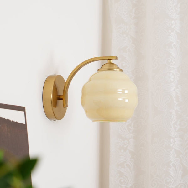 Parietta - Vintage-Wandleuchte im Art-déco-Stil mit weißem
