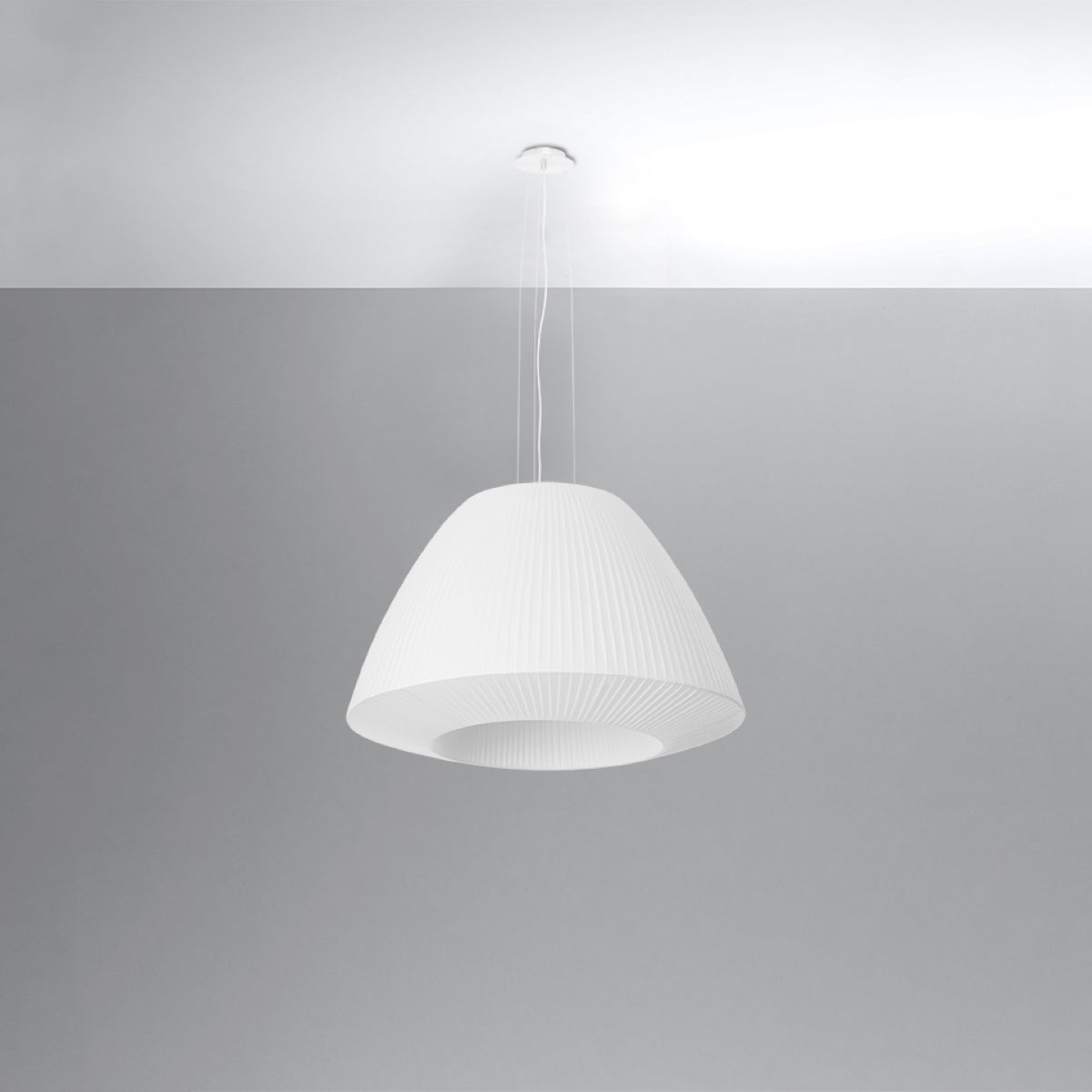 Polara - Kronleuchter weiß 60 cm mit handgefaltetem Schirm