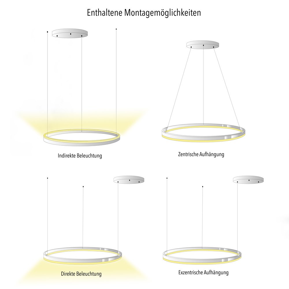 Skapetze - LED-Ring-Pendelleuchte 60 cm