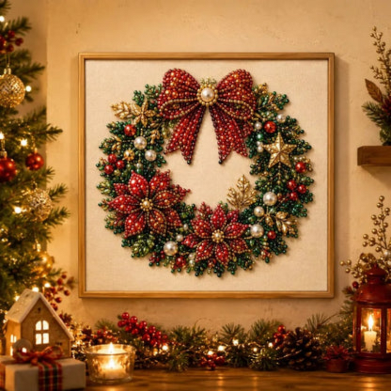Perlevika – Gerahmtes Weihnachts-Diamantmalerei-Set