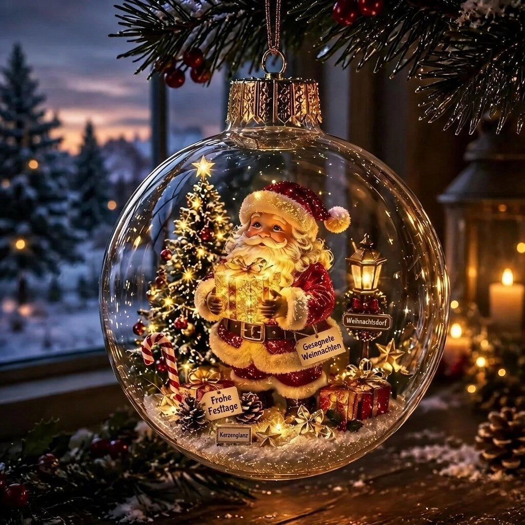 MiniSceneLux - LED-Weihnachtsornament mit Miniatur-Ferienszene