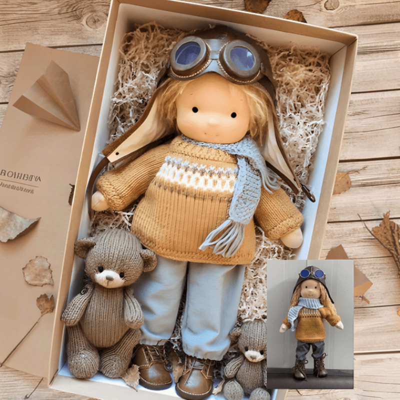 TaleSprout - Handgefertigte Waldorf-Puppe aus Weichen Naturmaterialien