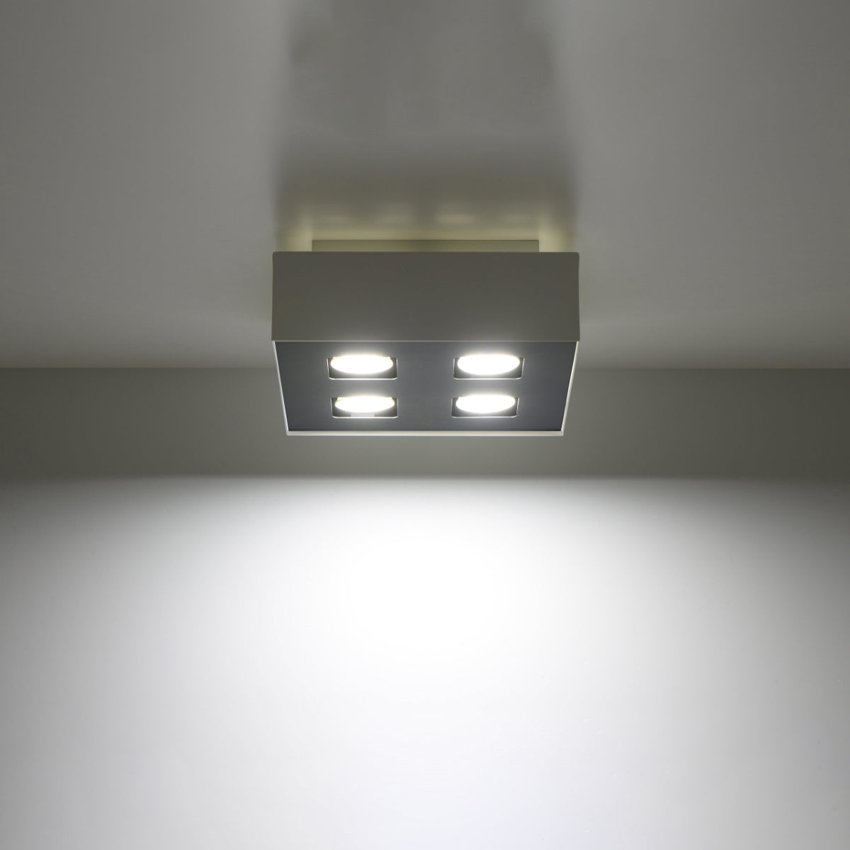 Mono - 4 Deckenleuchte, weiß, aus Stahl, 24 × 24 cm