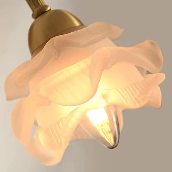 Wallix - Vintage-Wandleuchte aus Kupfer mit Glasblüte