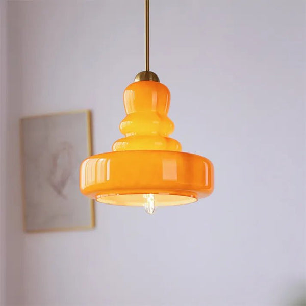 Zenita - Bauhaus-Pendelleuchte aus Glas, Kürbisform
