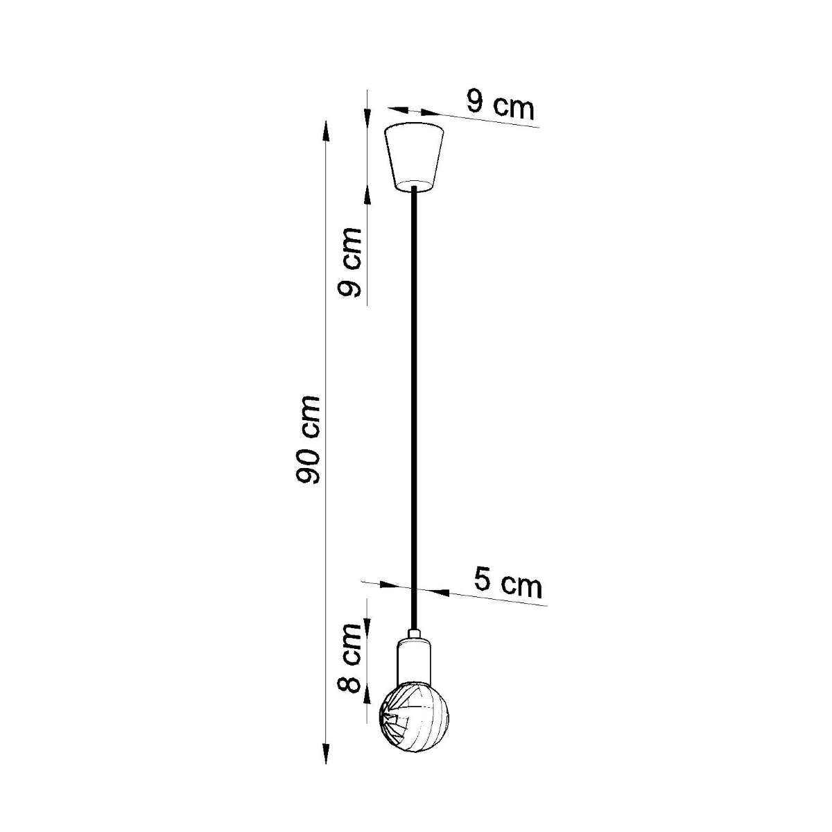 Plafona - Gelbe Pendelleuchte 90 cm