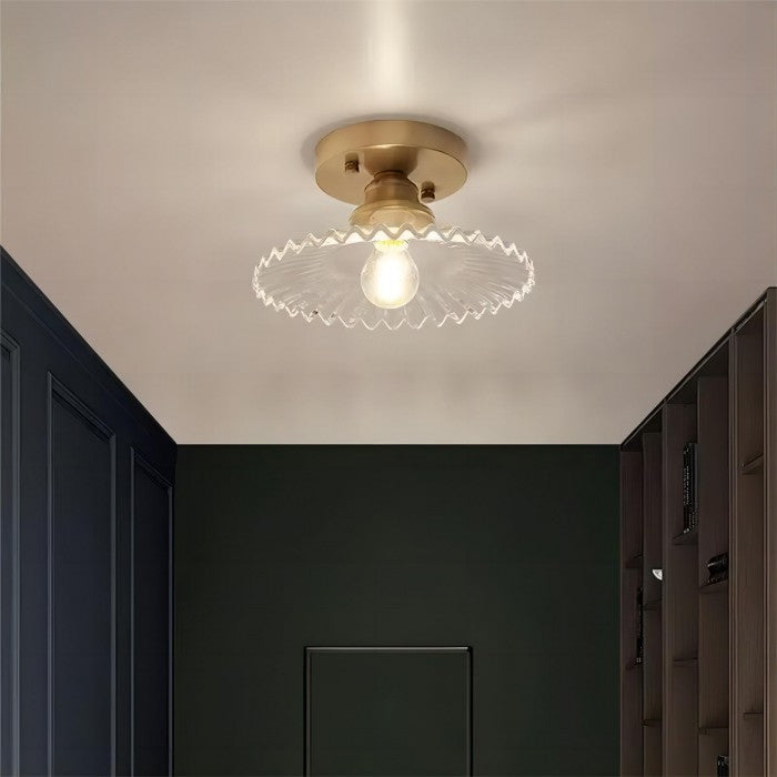 Polara - Vintage-Deckenleuchte aus geripptem Glas,