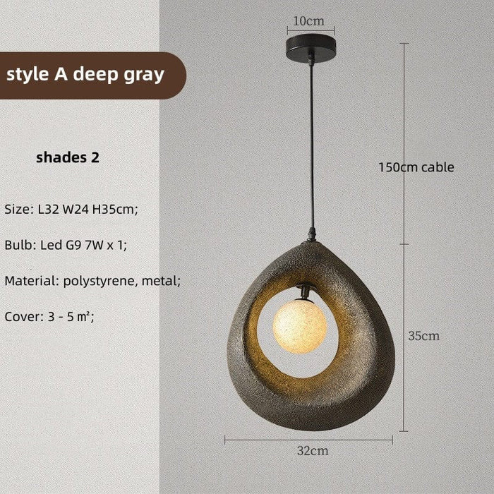 Stella - Wabi-Sabi Hängelampe Ø32 cm aus Polystyrol