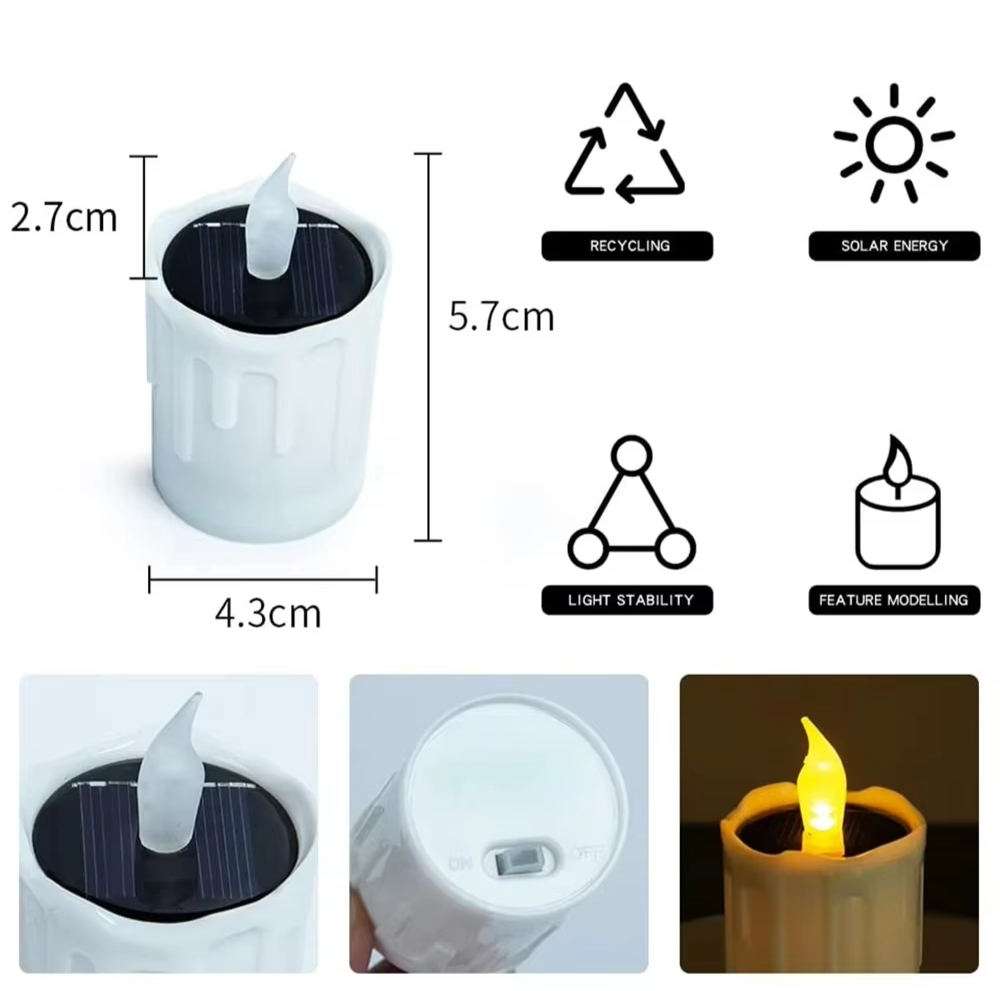 Ecolux - Solar-LED-Teelichter-Set, 6er-Set