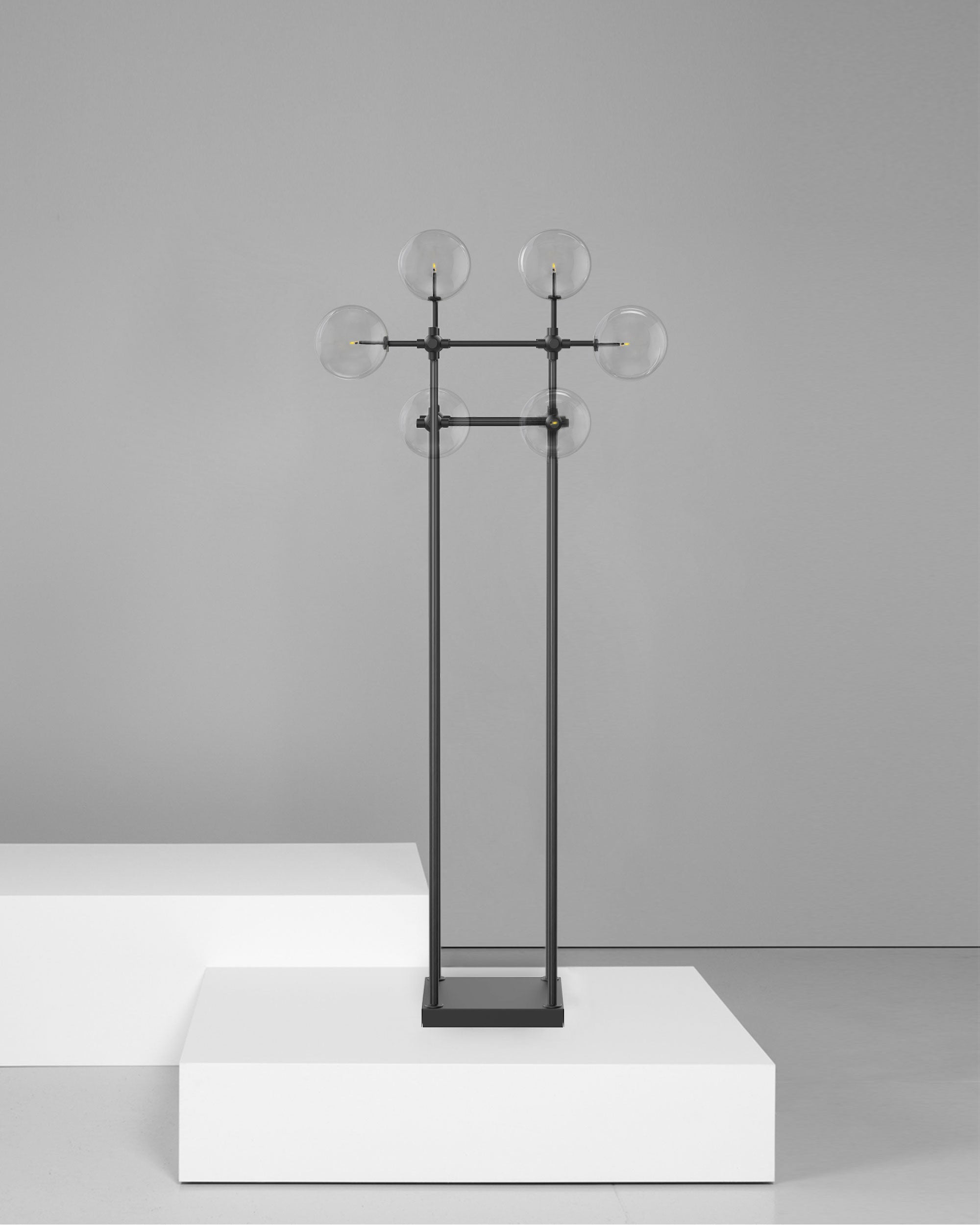 Metall/Glas - Stehleuchte, Metall/Glas