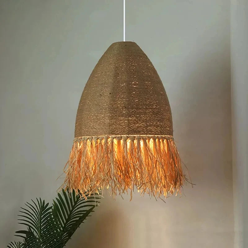 Handgewebte - Rattan Pendelleuchte natur