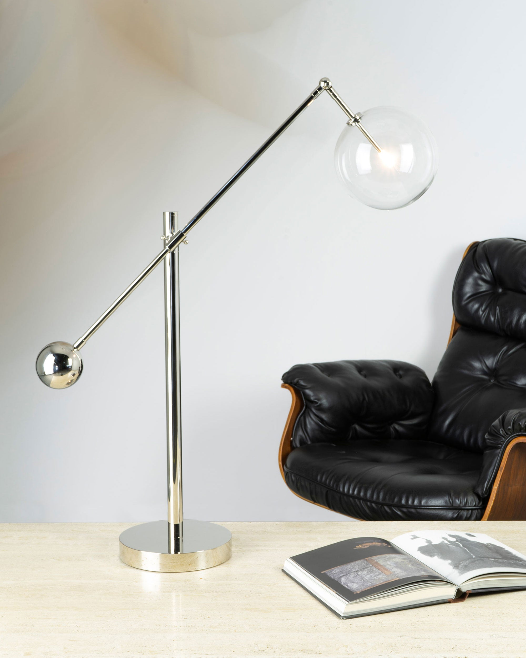 Metall/Glas - Designer-Tischleuchte, Metall/Glas