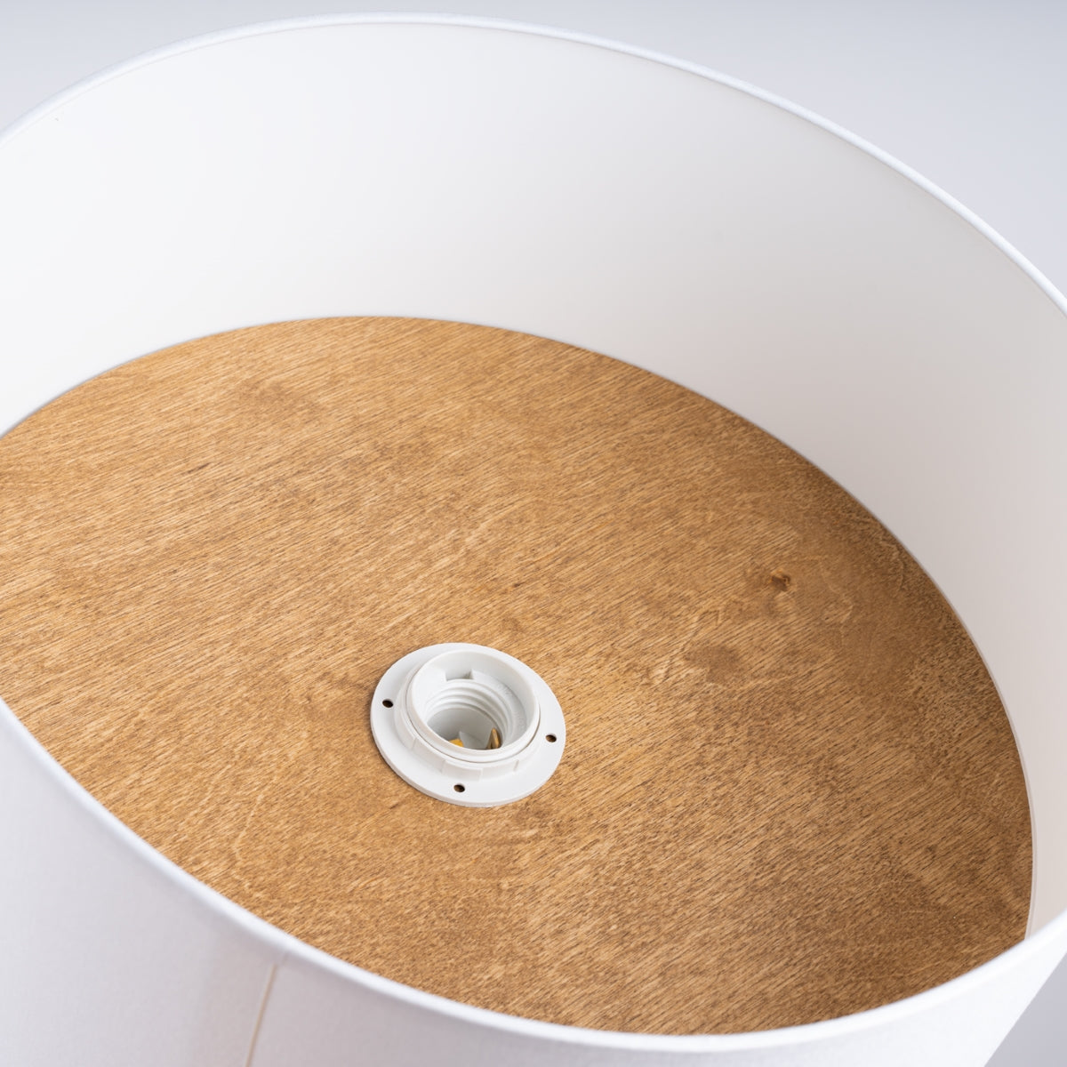 Rondea - Deckenleuchte, weiß/hellbraun, 35 cm oval mit