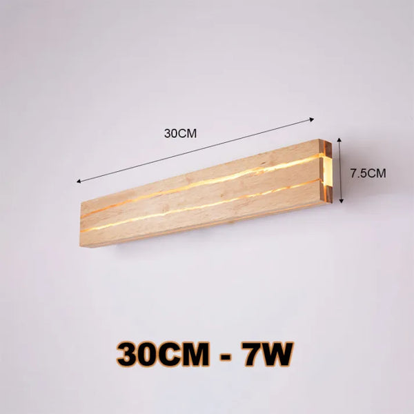 Lumera - LED-Wandleuchte in Holzoptik mit Rissmuster