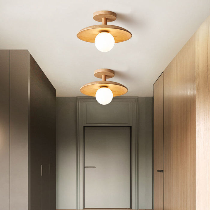 Japanische - Deckenlampe aus Holz & Eisen mit Acryl