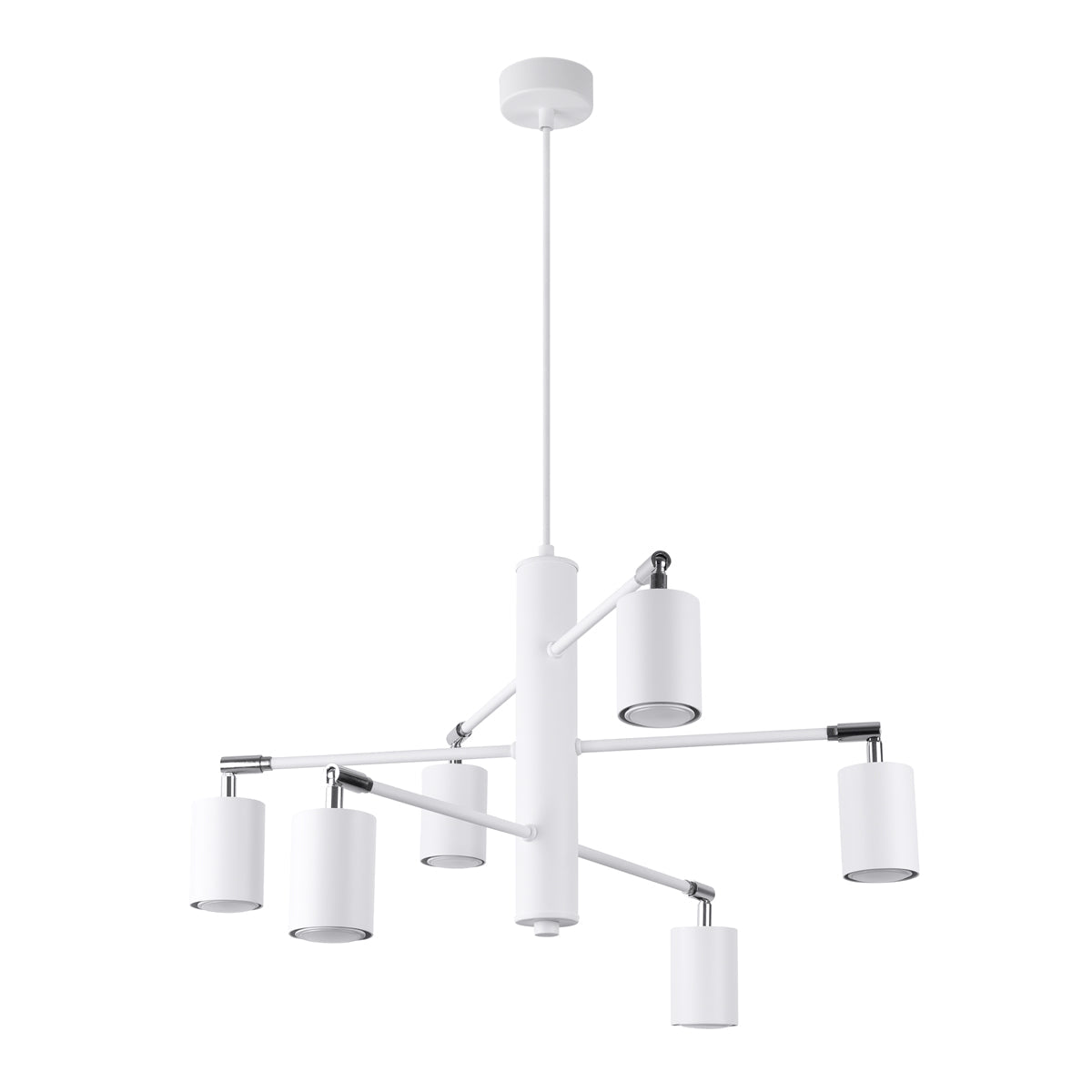 Halona - Weißer minimalistischer Kronleuchter, 6-flammig,