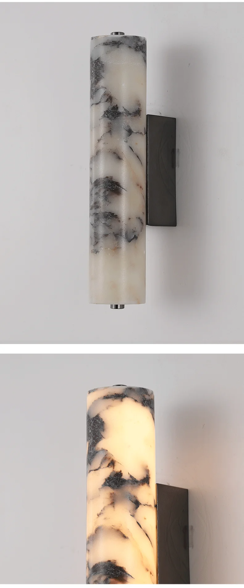Murano - Schwarze Marmor-Wandleuchte mit nach oben und unten